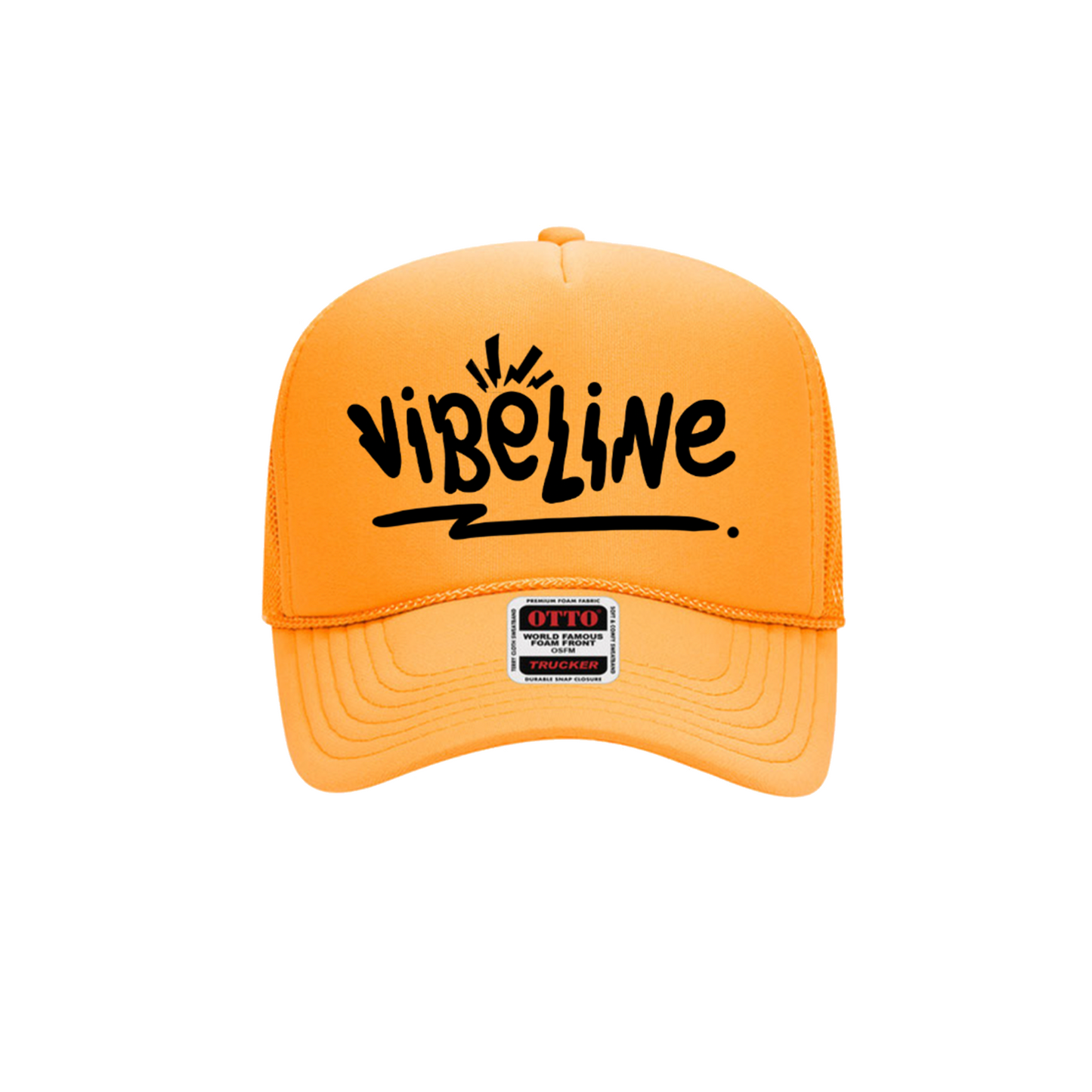 Vibeline Logo Trucker Hat in Yellow