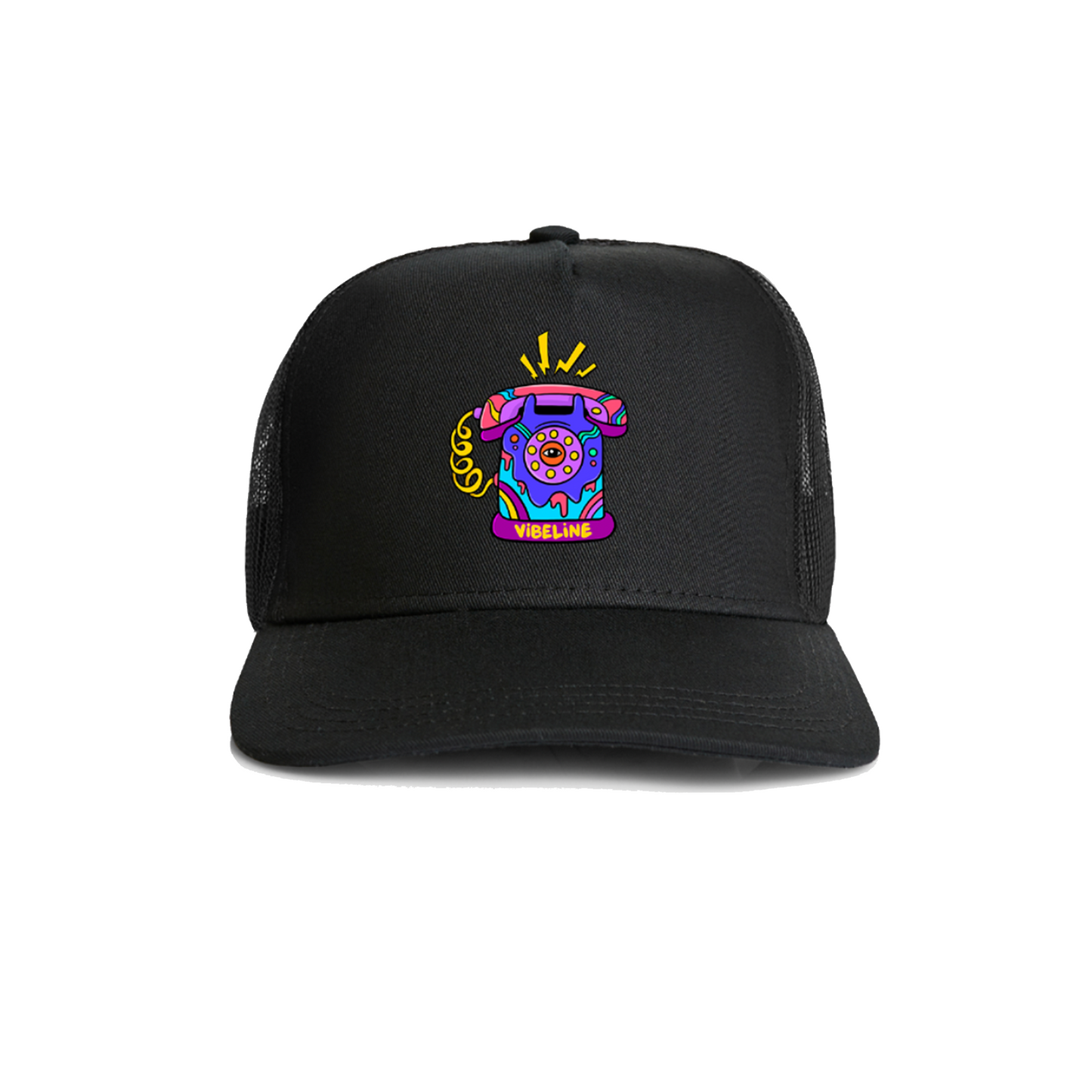 Vibeline Phone Trucker Hat in Black